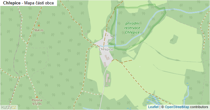 Chřepice - mapa části obce
