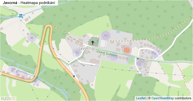 Javorná - mapa podnikání