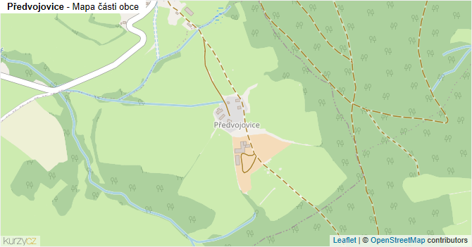 Předvojovice - mapa části obce