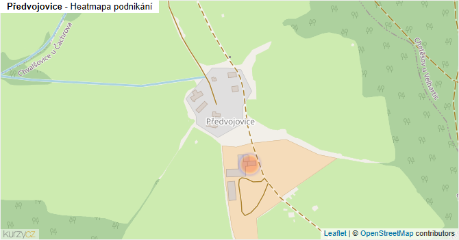 Předvojovice - mapa podnikání