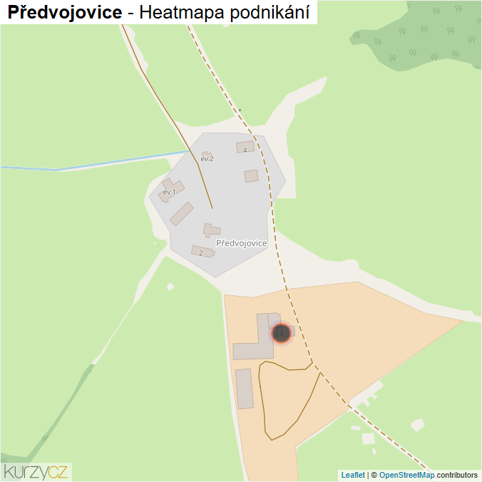 Mapa Předvojovice - Firmy v části obce.