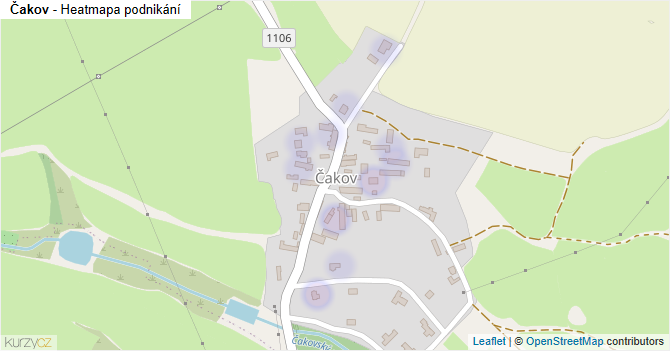 Čakov - mapa podnikání