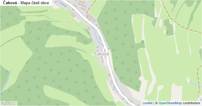 Čaková - mapa části obce