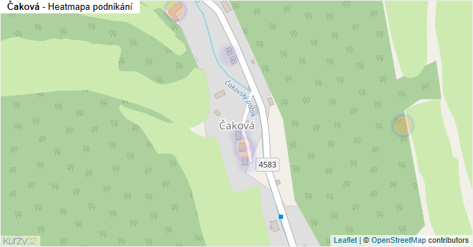 Čaková - mapa podnikání