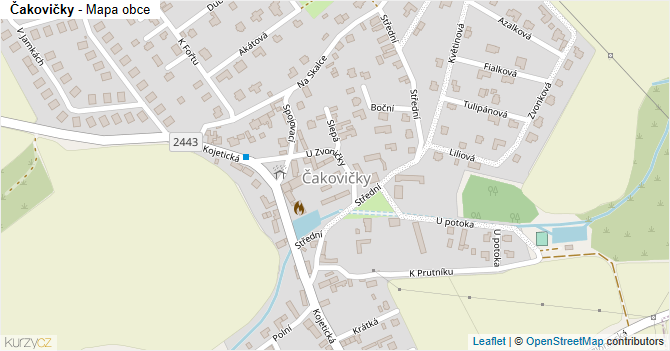 Čakovičky - mapa obce