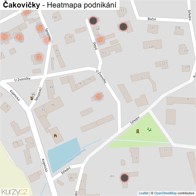 Mapa Čakovičky - Firmy v obci.