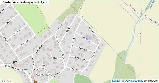 Azalková - mapa podnikání