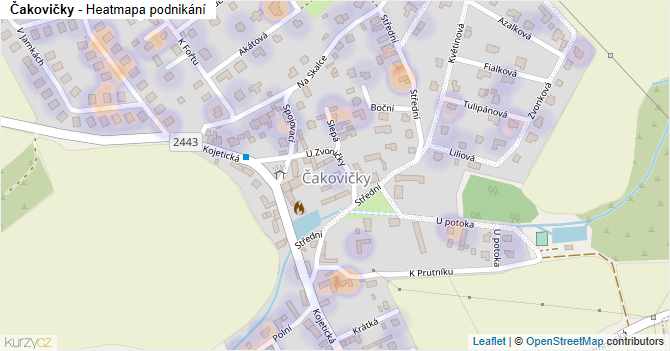 Čakovičky - mapa podnikání
