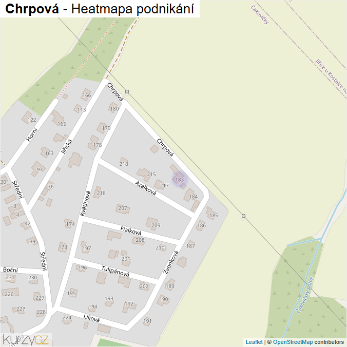 Mapa Chrpová - Firmy v ulici.