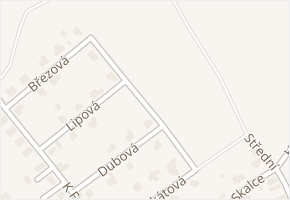 Dubová v obci Čakovičky - mapa ulice