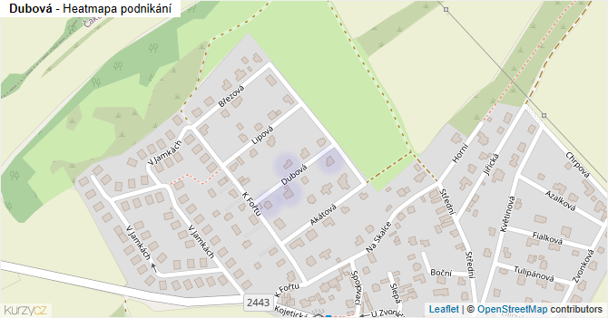 Dubová - mapa podnikání