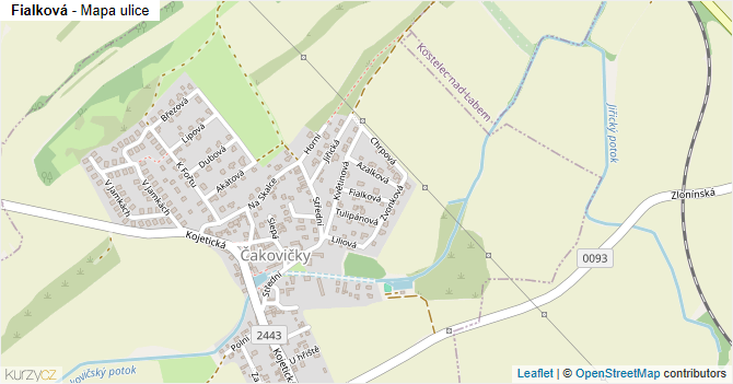 Fialková - mapa ulice