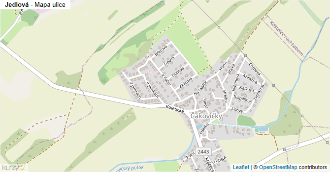 Jedlová - mapa ulice