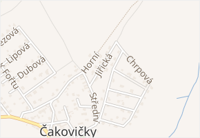 Jiřická v obci Čakovičky - mapa ulice