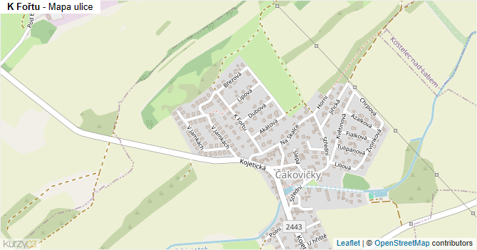 K Fořtu - mapa ulice