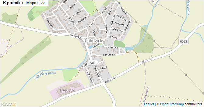 K prutníku - mapa ulice