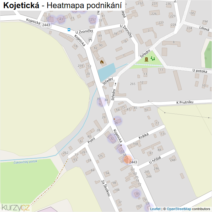 Mapa Kojetická - Firmy v ulici.