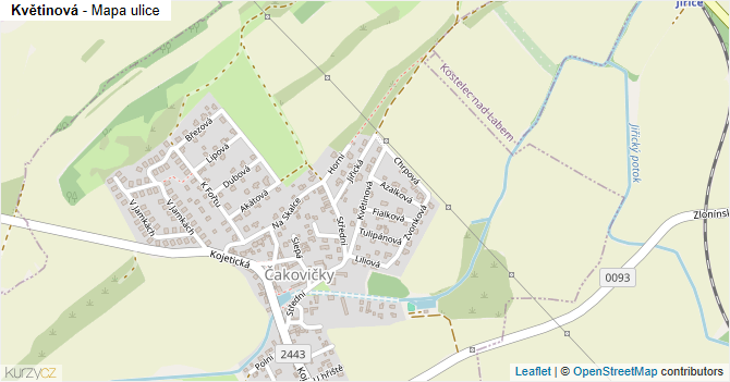 Květinová - mapa ulice