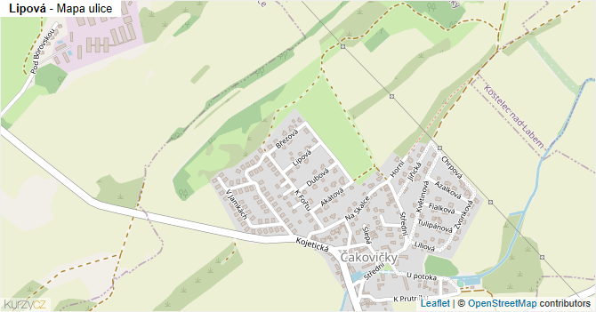 Lipová - mapa ulice
