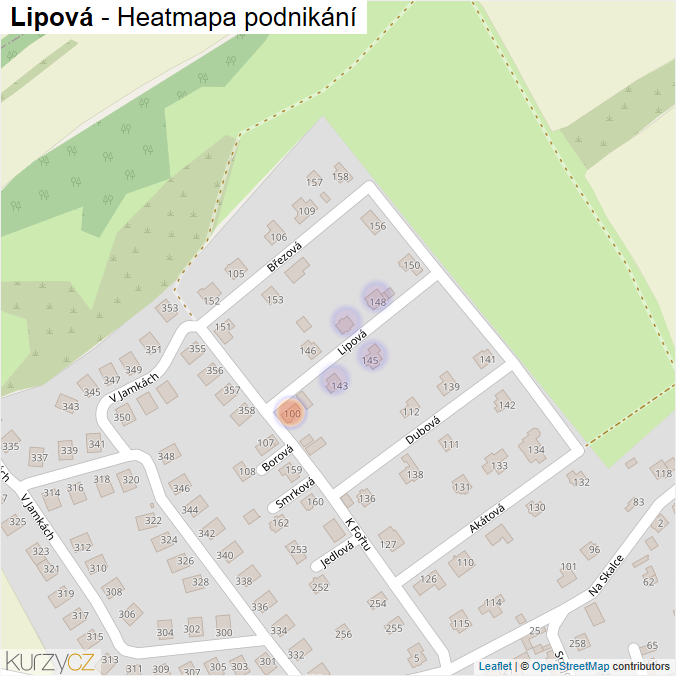 Mapa Lipová - Firmy v ulici.