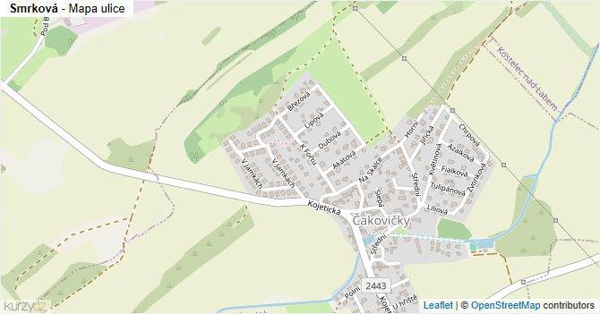 Smrková - mapa ulice