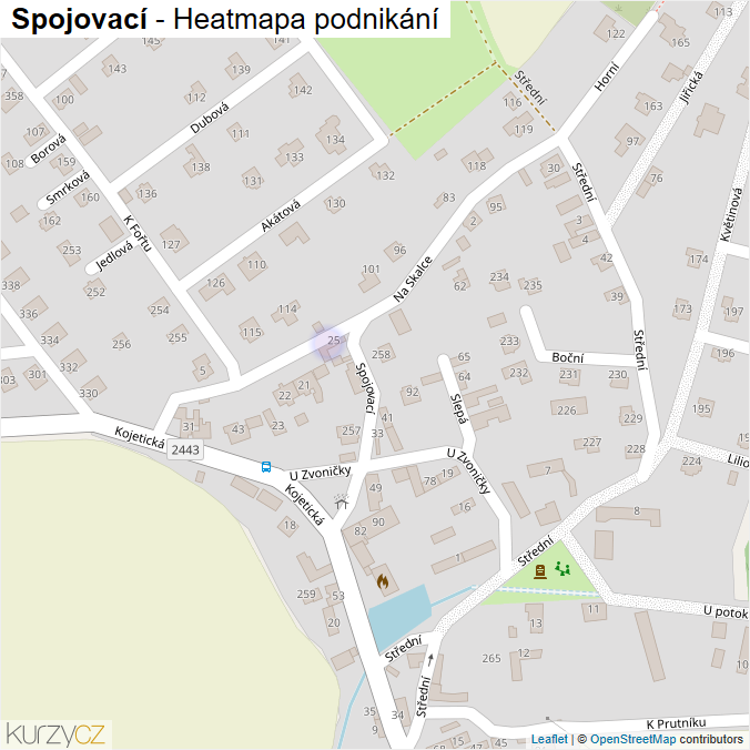 Mapa Spojovací - Firmy v ulici.