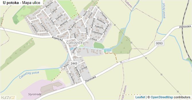 U potoka - mapa ulice