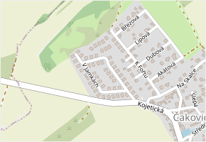 V Jamkách v obci Čakovičky - mapa ulice