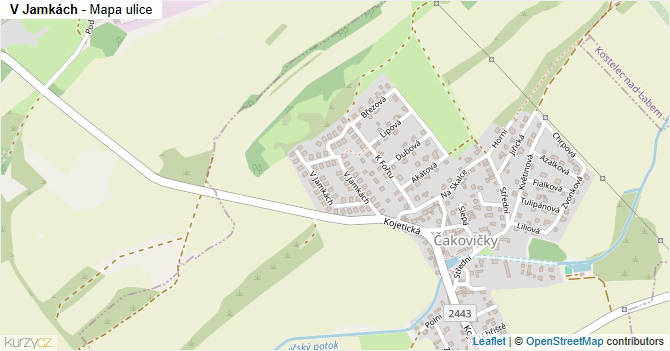 V Jamkách - mapa ulice