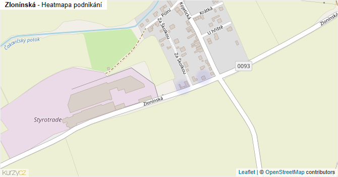 Zlonínská - mapa podnikání