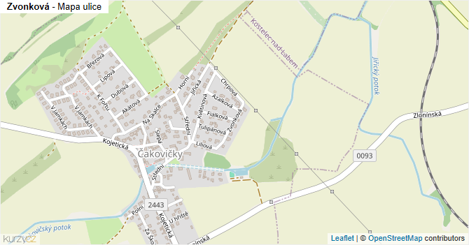 Zvonková - mapa ulice