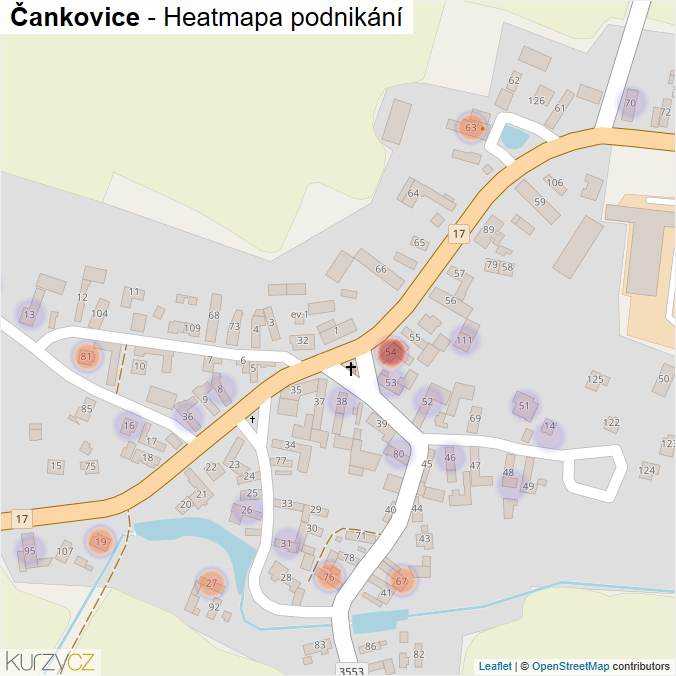 Mapa Čankovice - Firmy v části obce.