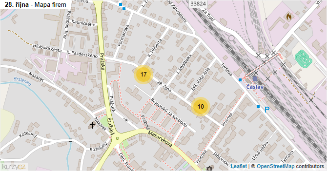 28. října - mapa firem