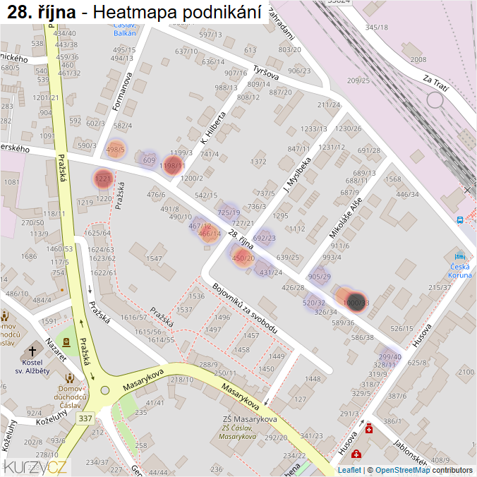 Mapa 28. října - Firmy v ulici.