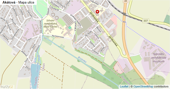 Akátová - mapa ulice