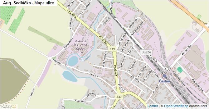 Aug. Sedláčka - mapa ulice