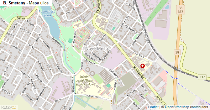 B. Smetany - mapa ulice