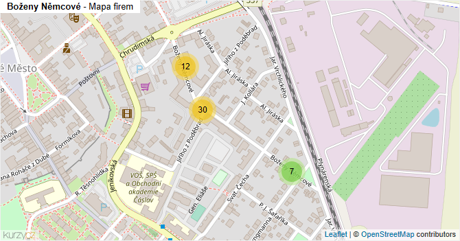 Boženy Němcové - mapa firem