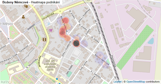 Boženy Němcové - mapa podnikání