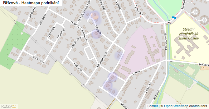 Břízová - mapa podnikání