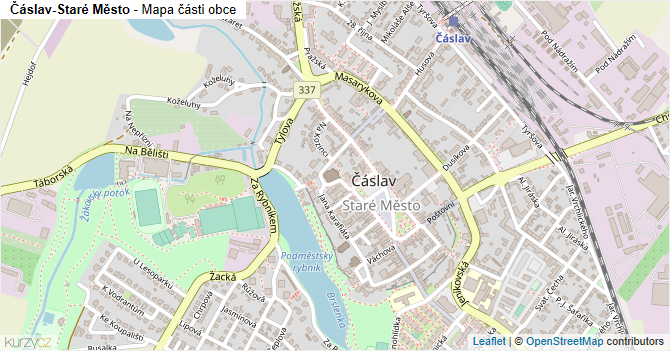 Čáslav-Staré Město - mapa části obce