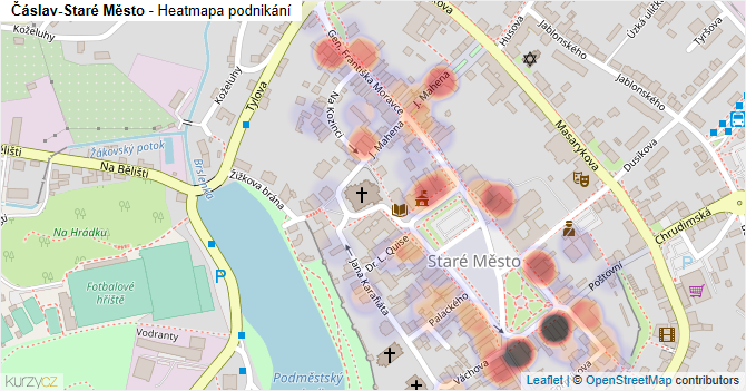 Čáslav-Staré Město - mapa podnikání