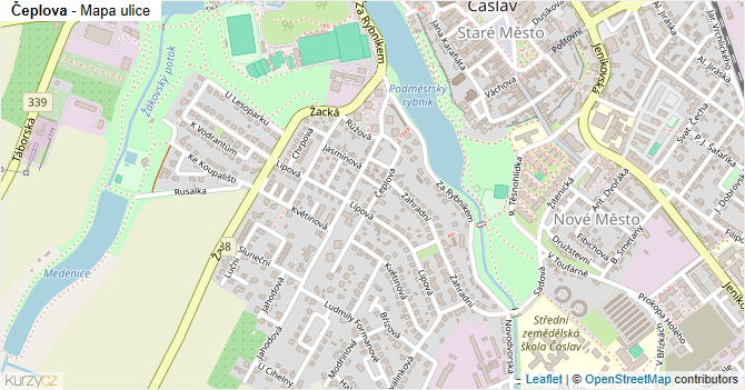 Čeplova - mapa ulice
