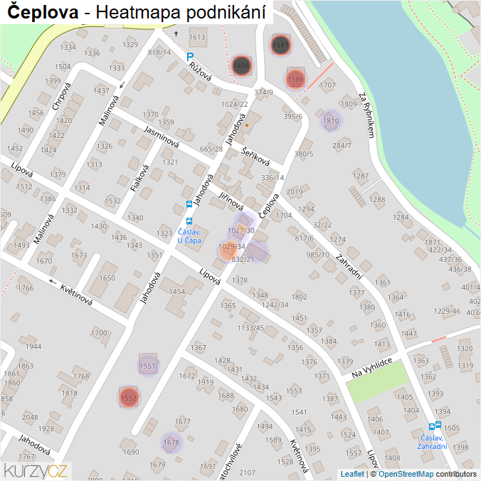 Mapa Čeplova - Firmy v ulici.