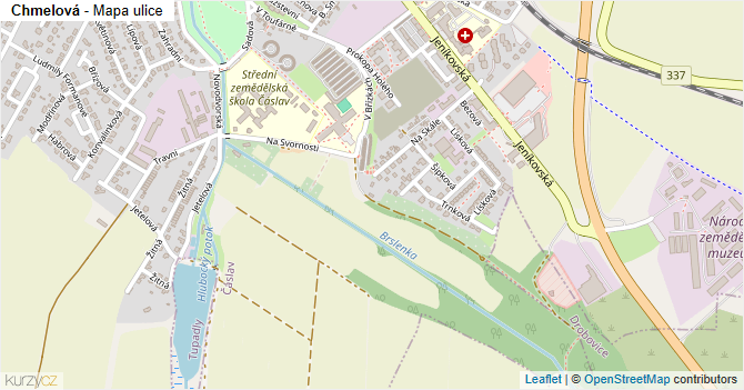Chmelová - mapa ulice