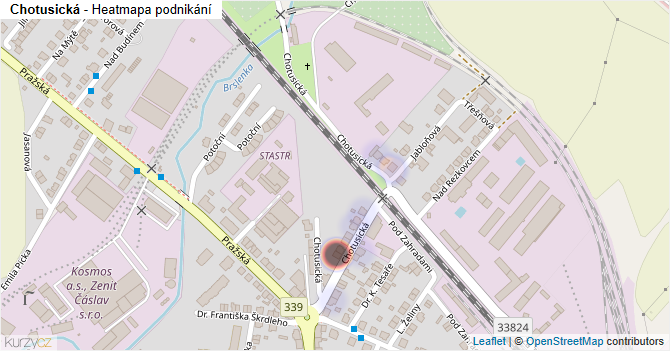 Chotusická - mapa podnikání