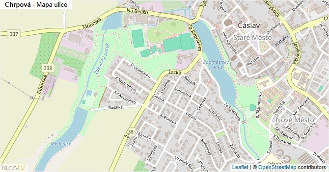 Chrpová - mapa ulice