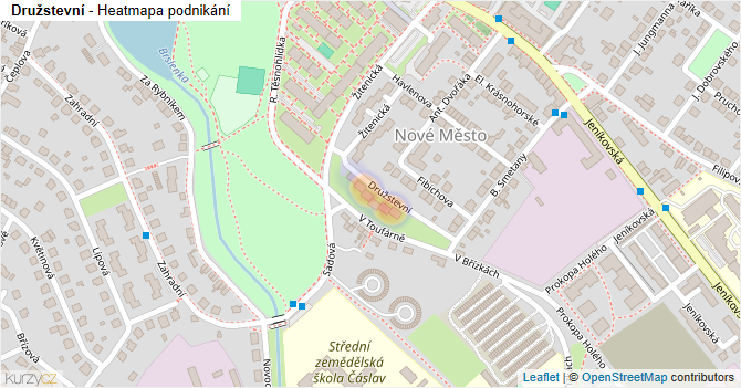 Družstevní - mapa podnikání