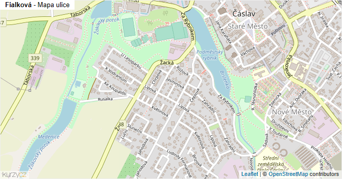 Fialková - mapa ulice