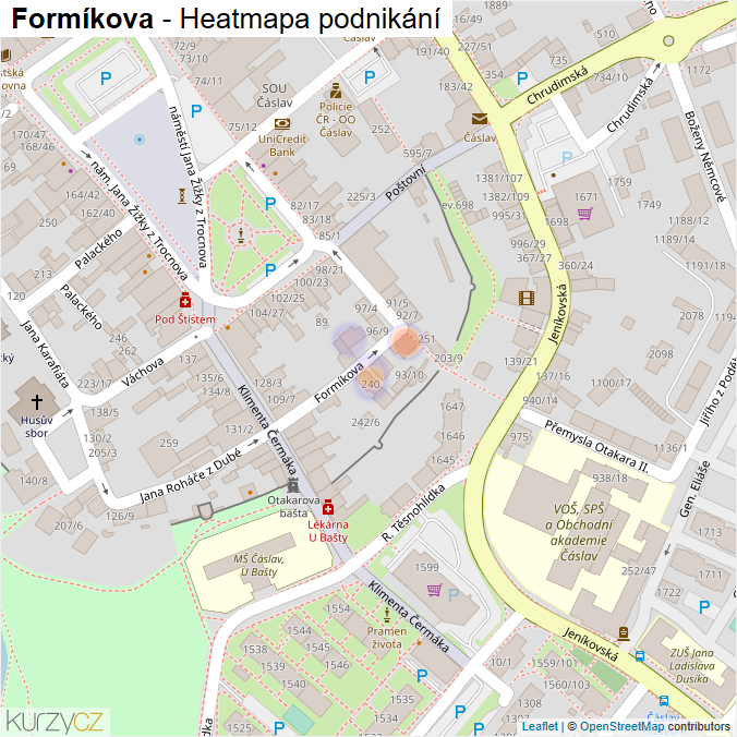 Mapa Formíkova - Firmy v ulici.